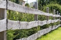 Wooden fence with old boards - picket fence Royalty Free Stock Photo