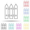garden fence multi color style icon. Simple thin line, outline vector of web icons for ui and ux, website or mobile application Royalty Free Stock Photo