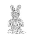 Garden figure of a hare. Shrub sculpture. Royalty Free Stock Photo