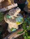 Garden figurines. Clay figures for garden decoration. Germany Royalty Free Stock Photo