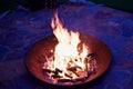 Garden Fire Pit At Sunset Royalty Free Stock Photo