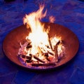 Garden Fire Pit At Sunset Royalty Free Stock Photo