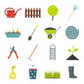 16 garden flat icons set