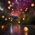 A garden of floating, glowing orbs that burst into colorful petals when touched, creating a surreal spectacle3