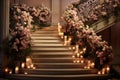 a garden and flower concept wedding decoration stairs idea Royalty Free Stock Photo