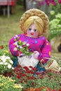 Garden flowers doll Royalty Free Stock Photo