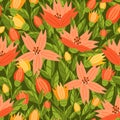 Garden flowers pattern