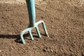 Garden fork closeup Royalty Free Stock Photo