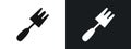 Garden fork icon linear graphics set vector in black Royalty Free Stock Photo