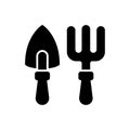 Garden fork and shovel icon Royalty Free Stock Photo