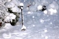 Garden Fork in the snow Royalty Free Stock Photo