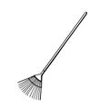 Garden forks. Garden fan pitchforks. Tools for earthworks and site cleaning. Vector illustration in Doodle style