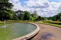 Garden and Fountain inside of the Warwick Castle - England Royalty Free Stock Photo