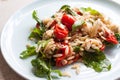 Garden fresh tomato and orzo salad