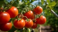 Garden-Fresh Tomatoes on the Vine Royalty Free Stock Photo