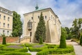 Garden in front of the Museum of Central Pomerania in Slupsk Royalty Free Stock Photo