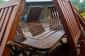 Garden furniture on a disappointingly wet summer day