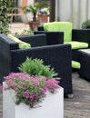 Garden furniture on terrace or balcony Royalty Free Stock Photo