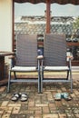 Garden furniture at the winter season, winterproof and hardy