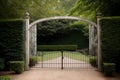 A garden gate creaking open to reveal a secret enchanted grove Royalty Free Stock Photo