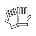 Garden Gloves Icon in Line Art Design