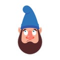 Garden gnome confused oops. dwarf perplexeds. surprise Vector illustration Royalty Free Stock Photo