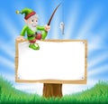 Garden gnome or elf sign Royalty Free Stock Photo