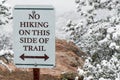 garden of the gods colorado springs no hiking sign rocky mountains Royalty Free Stock Photo