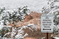 garden of the gods colorado springs no hiking sign rocky mountains Royalty Free Stock Photo