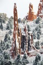 Garden of the gods - colorado springs winter snow Royalty Free Stock Photo