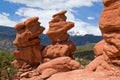 Garden of the Gods Park with Pikes Peak in the background Royalty Free Stock Photo