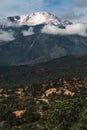 Garden of the gods & pikes peak colorado springs rocky mountains Royalty Free Stock Photo