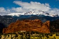 Garden of the Gods and Pikes Peak Royalty Free Stock Photo