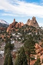 Garden of the Gods Winter Snow Royalty Free Stock Photo