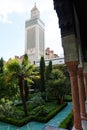 The garden of Great Mosque of Paris - Muslim temple in France. It was founded in 1926 as a token of gratitude to the Royalty Free Stock Photo