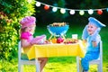 Garden grill party for kids Royalty Free Stock Photo