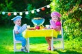 Garden grill party for kids Royalty Free Stock Photo