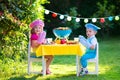 Garden grill party for kids Royalty Free Stock Photo