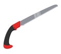 Garden hacksaw saw isolated on a white background. Pruning Saw gardener sawing branch.