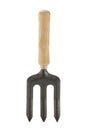 Garden hand fork isolated on white with clipping path Royalty Free Stock Photo