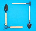 Garden hand tools framed background Royalty Free Stock Photo