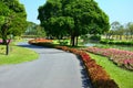 The garden has a colorful flower canal walkway. Royalty Free Stock Photo