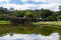 Garden and Hikone Castle Royalty Free Stock Photo