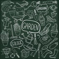 Garden Home Outdoor Traditional Doodle Icons Sketch Hand Made Design Vector