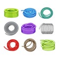 garden hose set cartoon vector illustration Royalty Free Stock Photo