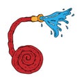 Garden hose. Water hose with water. Vector illustration of a water hose for the garden Royalty Free Stock Photo