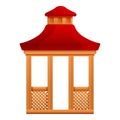 Garden house gazebo icon, cartoon style