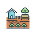 Color illustration icon for Garden, park and garth