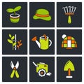 Garden icon set Royalty Free Stock Photo