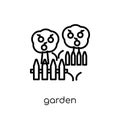 garden icon. Trendy modern flat linear vector garden icon on white background from thin line Agriculture, Farming and Gardening c Royalty Free Stock Photo